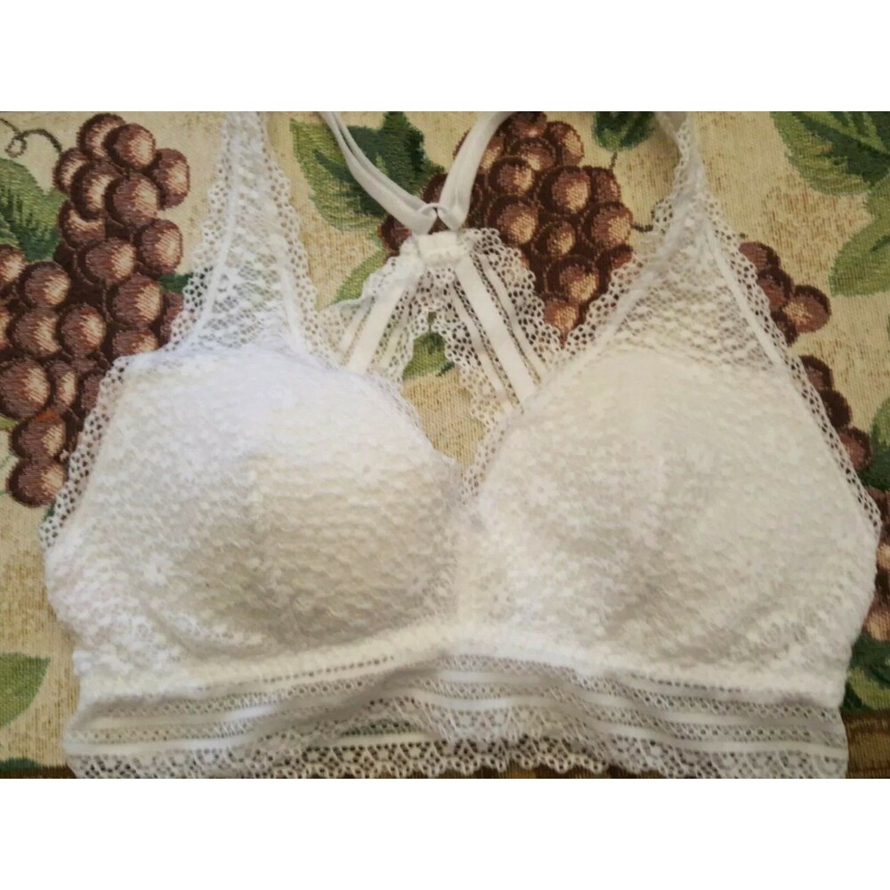 DOBREVA Women's Lace Bralette Bra Racerback Sexy Underwire XS